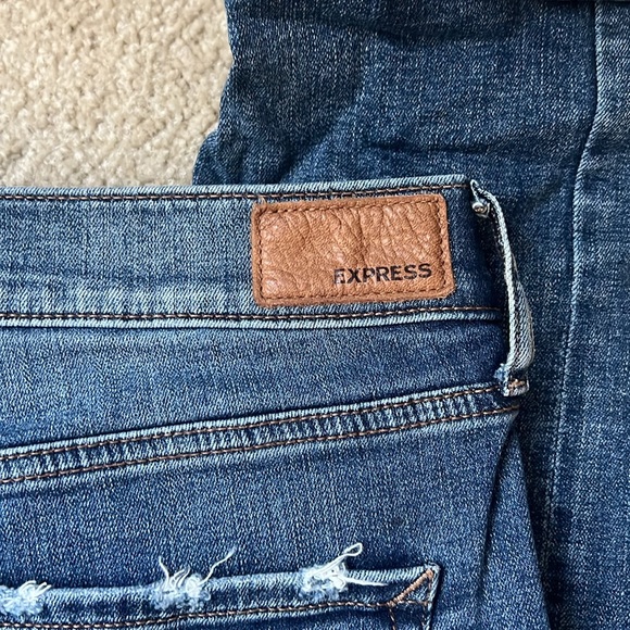 Express Vintage High-Rise Ripped Skinny Jeans Size 8 - Picture 6 of 6